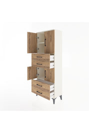 Arges Dolap 3 Raflı 4 Çekmeceli 4 Kapaklı 60x30x163 Aytaşı-Çam