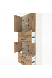 Arges Dolap 3 Raflı 4 Çekmeceli 4 Kapaklı 60x30x163 Aytaşı-Çam