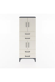 Arges Dolap 3 Raflı 4 Çekmeceli 4 Kapaklı 60x30x163 Antrasit-Aytaşı