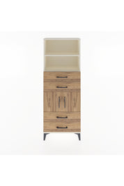 Arges Dolap 3 Raflı 4 Çekmeceli 2 Kapaklı 60x30x163 Aytaşı-Çam