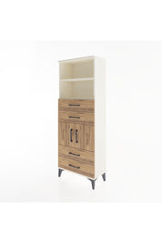 Arges Dolap 3 Raflı 4 Çekmeceli 2 Kapaklı 60x30x163 Aytaşı-Çam