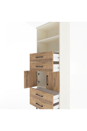 Arges Dolap 3 Raflı 4 Çekmeceli 2 Kapaklı 60x30x163 Aytaşı-Çam