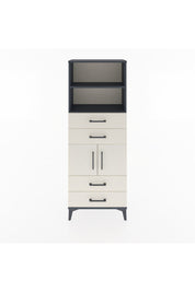 Arges Dolap 3 Raflı 4 Çekmeceli 2 Kapaklı 60x30x163 Antrasit-Aytaşı