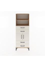 Arges Dolap 3 Raflı 4 Çekmeceli 2 Kapaklı 60x30x163 Çam-Aytaşı