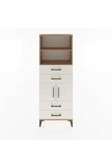 Arges Dolap 3 Raflı 4 Çekmeceli 2 Kapaklı 60x30x163