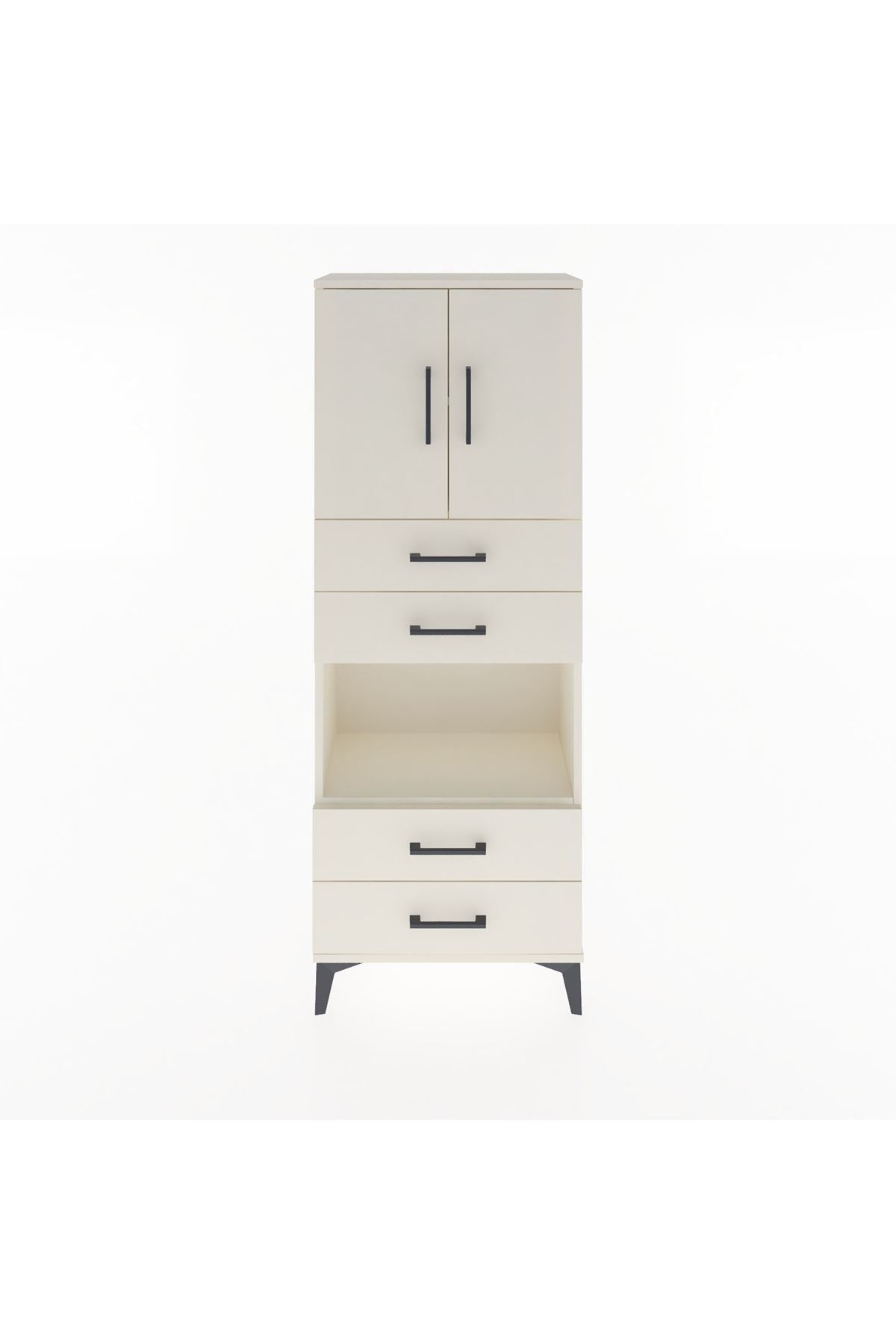 Arges Dolap 3 Raflı 4 Çekmeceli 2 Kapaklı 60x30x163 Aytaşı-Aytaşı