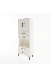 Arges Dolap 3 Raflı 4 Çekmeceli 2 Kapaklı 60x30x163 Aytaşı-Aytaşı