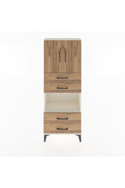 Arges Dolap 3 Raflı 4 Çekmeceli 2 Kapaklı 60x30x163 Aytaşı-Çam