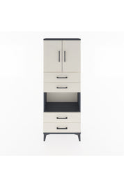 Arges Dolap 3 Raflı 4 Çekmeceli 2 Kapaklı 60x30x163 Antrasit-Aytaşı