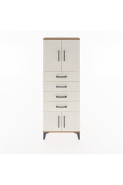 Arges Dolap 2 Raflı 4 Çekmeceli 4 Kapaklı 60x30x163 Çam-Aytaşı