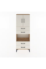 Arges Dolap 3 Raflı 4 Çekmeceli 2 Kapaklı 60x30x163