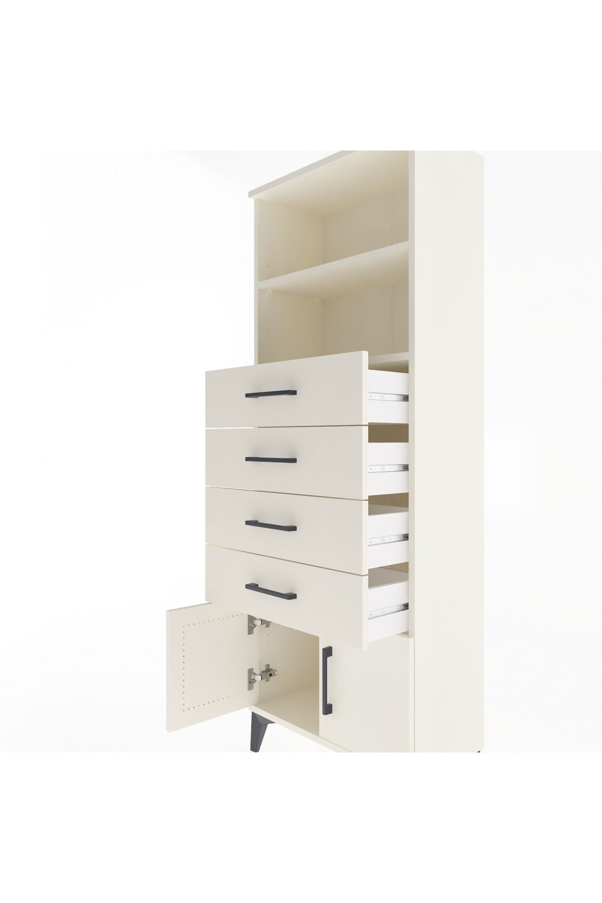 Arges Dolap 2 Raflı 4 Çekmeceli 2 Kapaklı 60x30x163 Aytaşı-Aytaşı