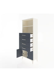 Arges Dolap 2 Raflı 4 Çekmeceli 2 Kapaklı 60x30x163 Aytaşı-Antrasit