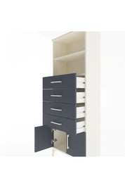 Arges Dolap 2 Raflı 4 Çekmeceli 2 Kapaklı 60x30x163 Aytaşı-Antrasit