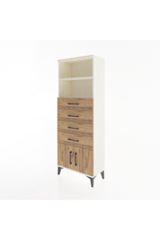 Arges Dolap 2 Raflı 4 Çekmeceli 2 Kapaklı 60x30x163 Aytaşı-Çam