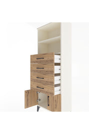 Arges Dolap 2 Raflı 4 Çekmeceli 2 Kapaklı 60x30x163 Aytaşı-Çam