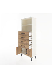 Arges Dolap 2 Raflı 4 Çekmeceli 2 Kapaklı 60x30x163 Aytaşı-Çam