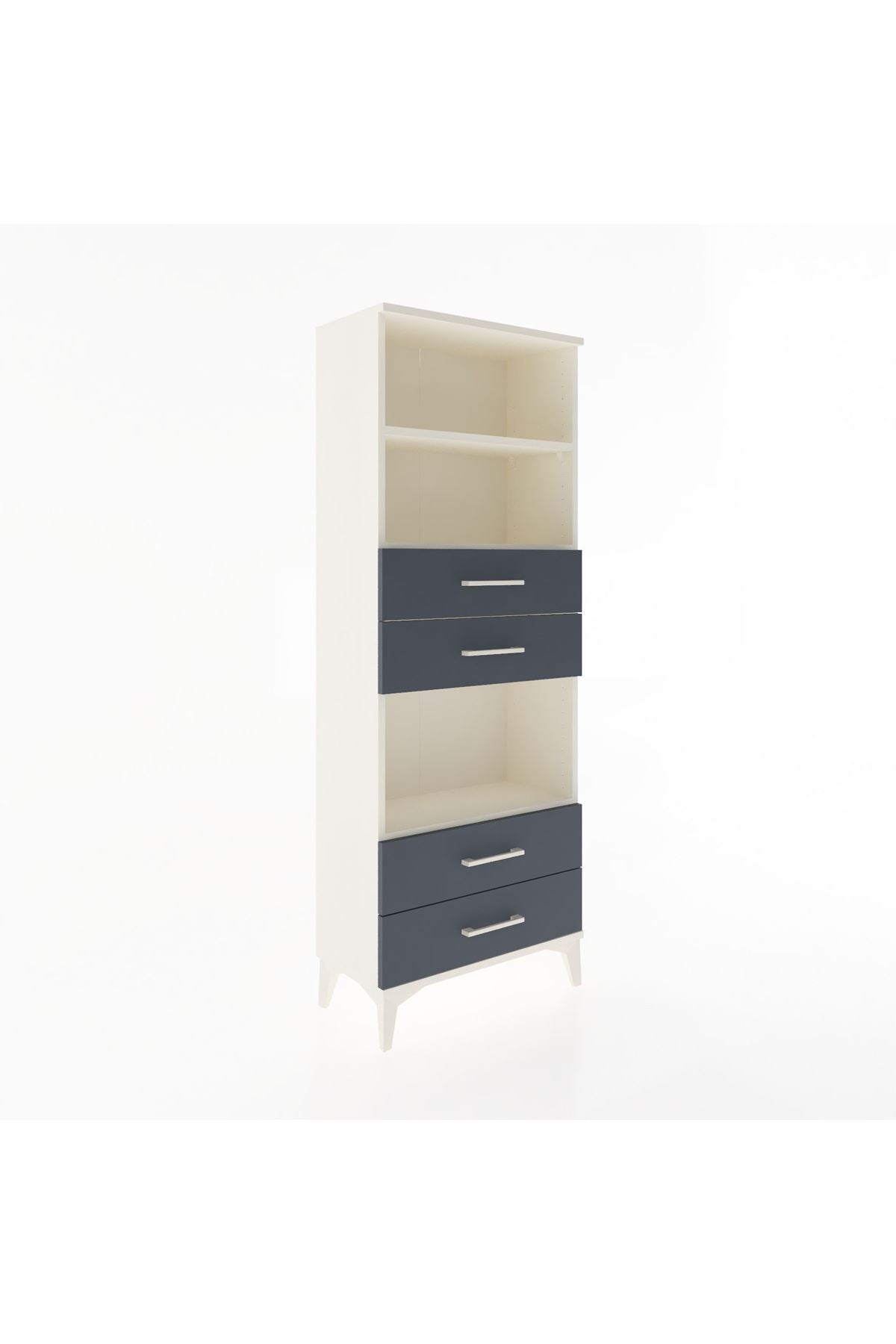 Arges Dolap 3 Raflı 4 Çekmeceli 60x30x163 Aytaşı-Antrasit