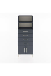 Arges Dolap 2 Raflı 4 Çekmeceli 2 Kapaklı 60x30x163 Antrasit-Antrasit