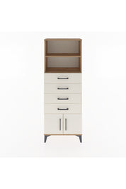 Arges Dolap 2 Raflı 4 Çekmeceli 2 Kapaklı 60x30x163 Çam-Aytaşı