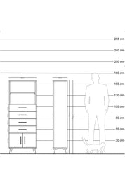 Arges Dolap 2 Raflı 4 Çekmeceli 2 Kapaklı 60x30x163 Çam-Aytaşı