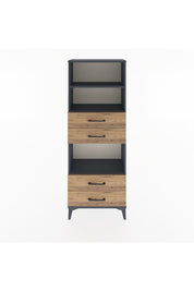 Arges Dolap 3 Raflı 4 Çekmeceli 60x30x163 Antrasit-Çam