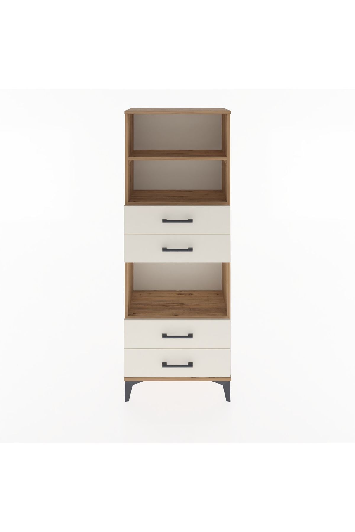 Arges Dolap 3 Raflı 4 Çekmeceli 60x30x163 Çam-Aytaşı