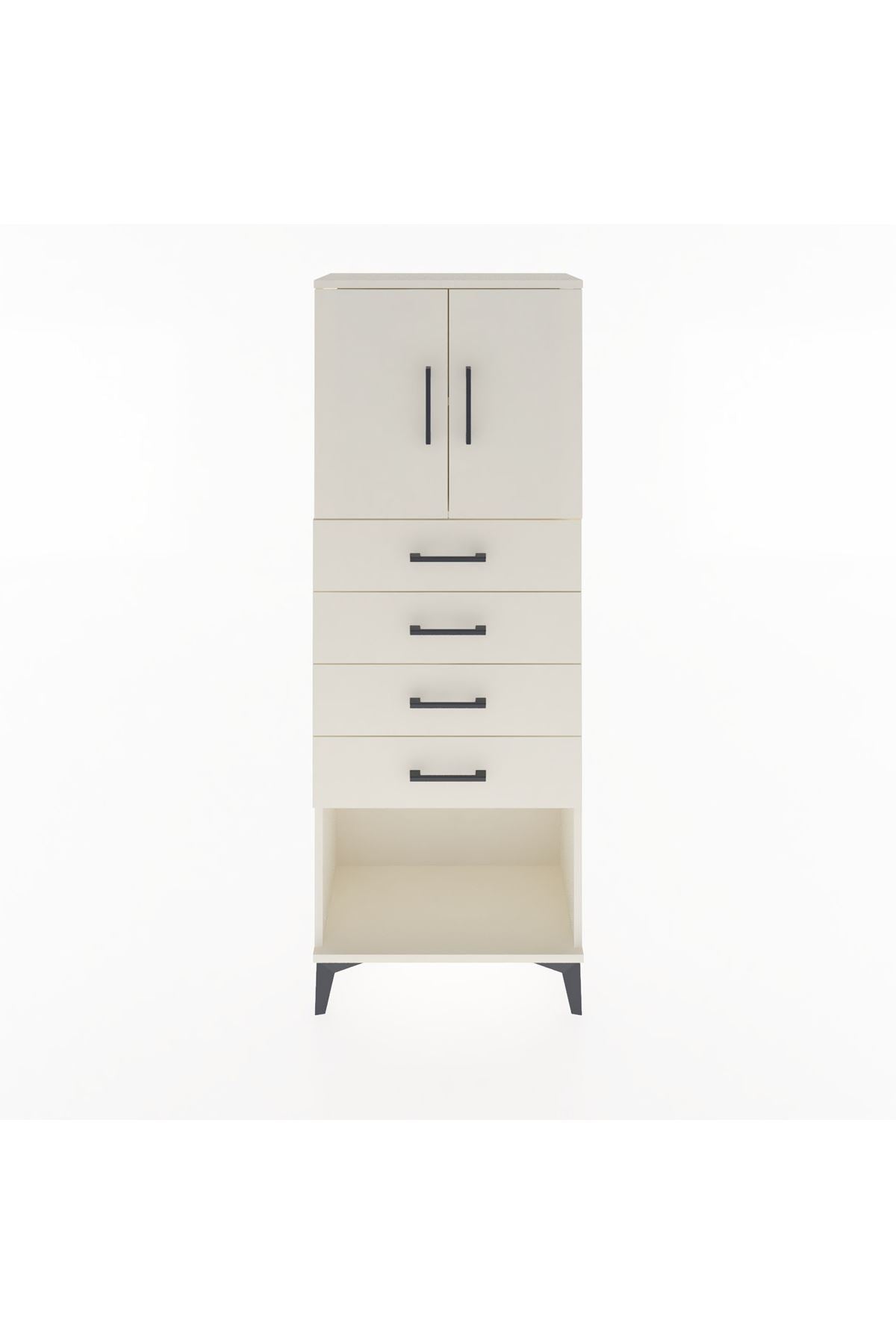 Arges Dolap 2 Raflı 4 Çekmeceli 2 Kapaklı 60x30x163 Aytaşı-Aytaşı