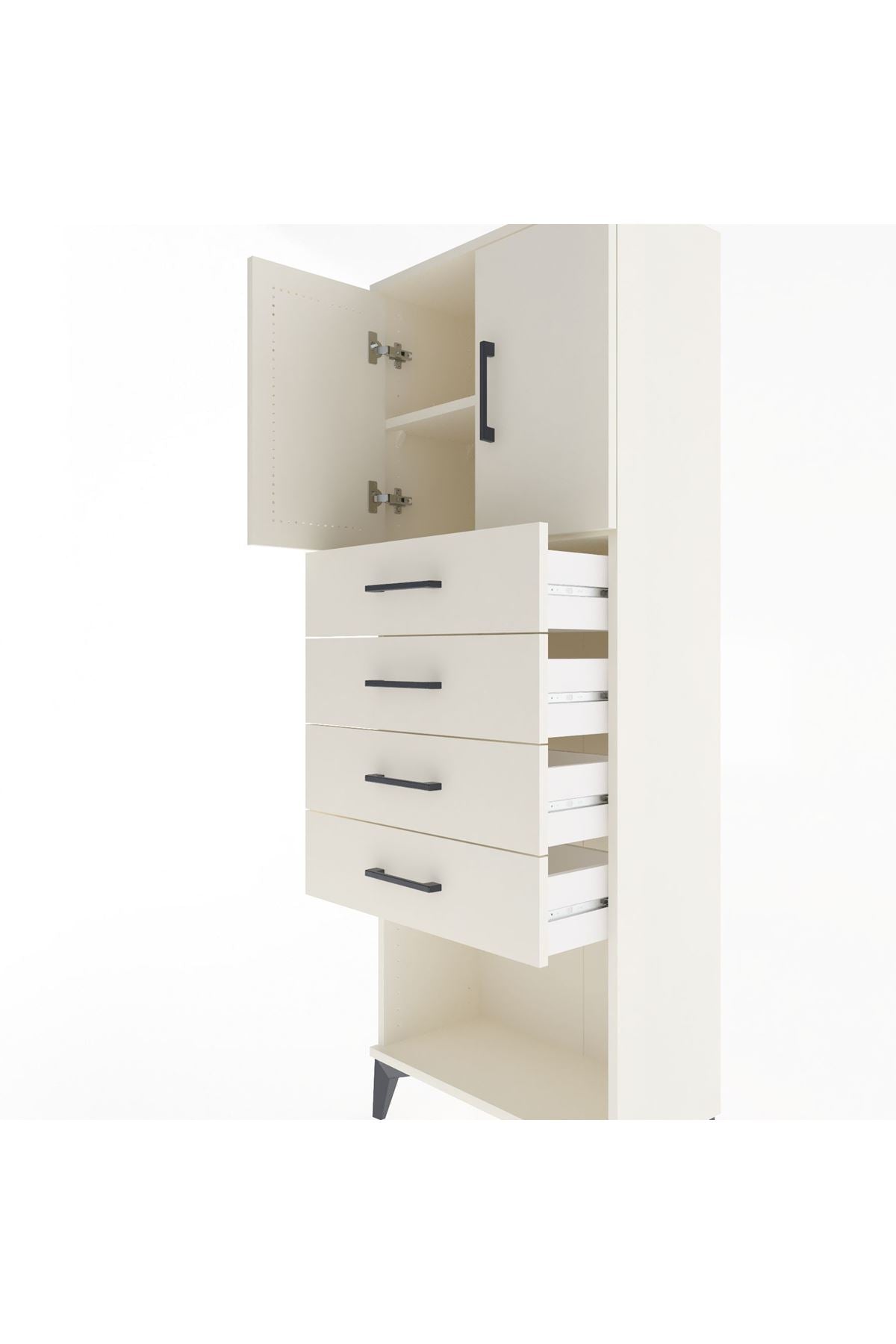 Arges Dolap 2 Raflı 4 Çekmeceli 2 Kapaklı 60x30x163 Aytaşı-Aytaşı