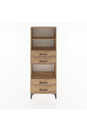 Arges Dolap 3 Raflı 4 Çekmeceli 60x30x163 Çam-Çam