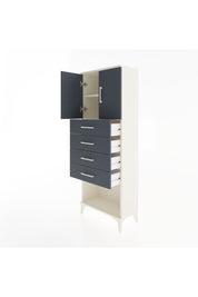 Arges Dolap 2 Raflı 4 Çekmeceli 2 Kapaklı 60x30x163 Aytaşı-Antrasit