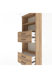 Arges Dolap 3 Raflı 4 Çekmeceli 60x30x163 Çam-Çam