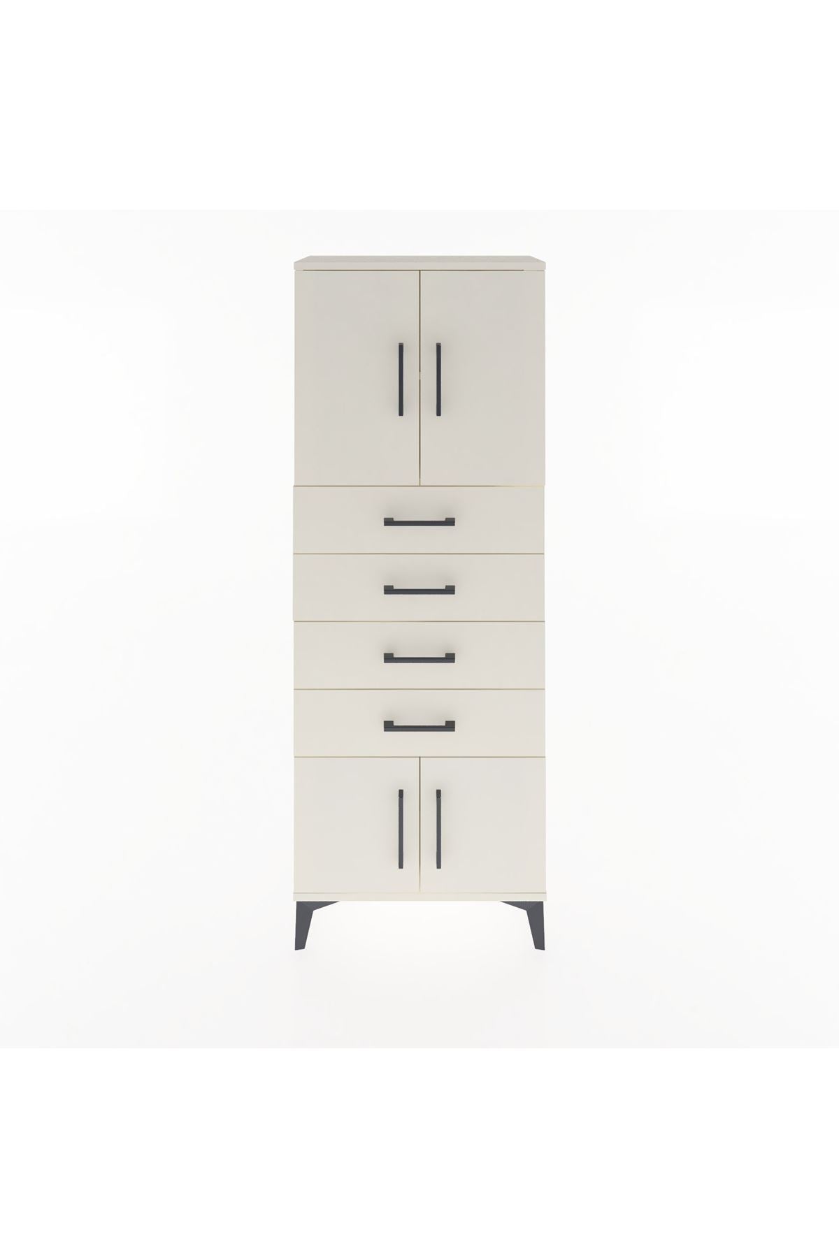 Arges Dolap 2 Raflı 4 Çekmeceli 4 Kapaklı 60x30x163 Aytaşı-Aytaşı