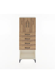Arges Dolap 2 Raflı 4 Çekmeceli 2 Kapaklı 60x30x163 Aytaşı-Çam