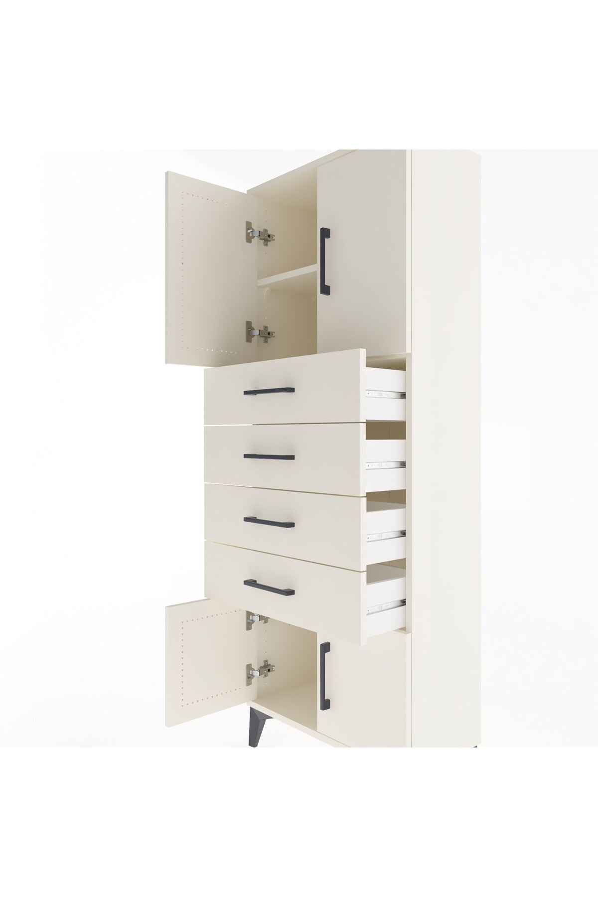 Arges Dolap 2 Raflı 4 Çekmeceli 4 Kapaklı 60x30x163 Aytaşı-Aytaşı