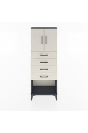 Arges Dolap 2 Raflı 4 Çekmeceli 2 Kapaklı 60x30x163 Antrasit-Aytaşı