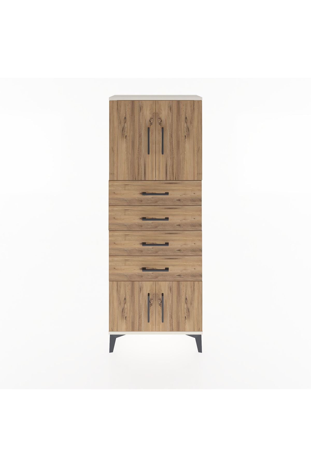 Arges Dolap 2 Raflı 4 Çekmeceli 4 Kapaklı 60x30x163 Aytaşı-Çam