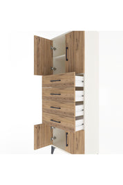 Arges Dolap 2 Raflı 4 Çekmeceli 4 Kapaklı 60x30x163 Aytaşı-Çam