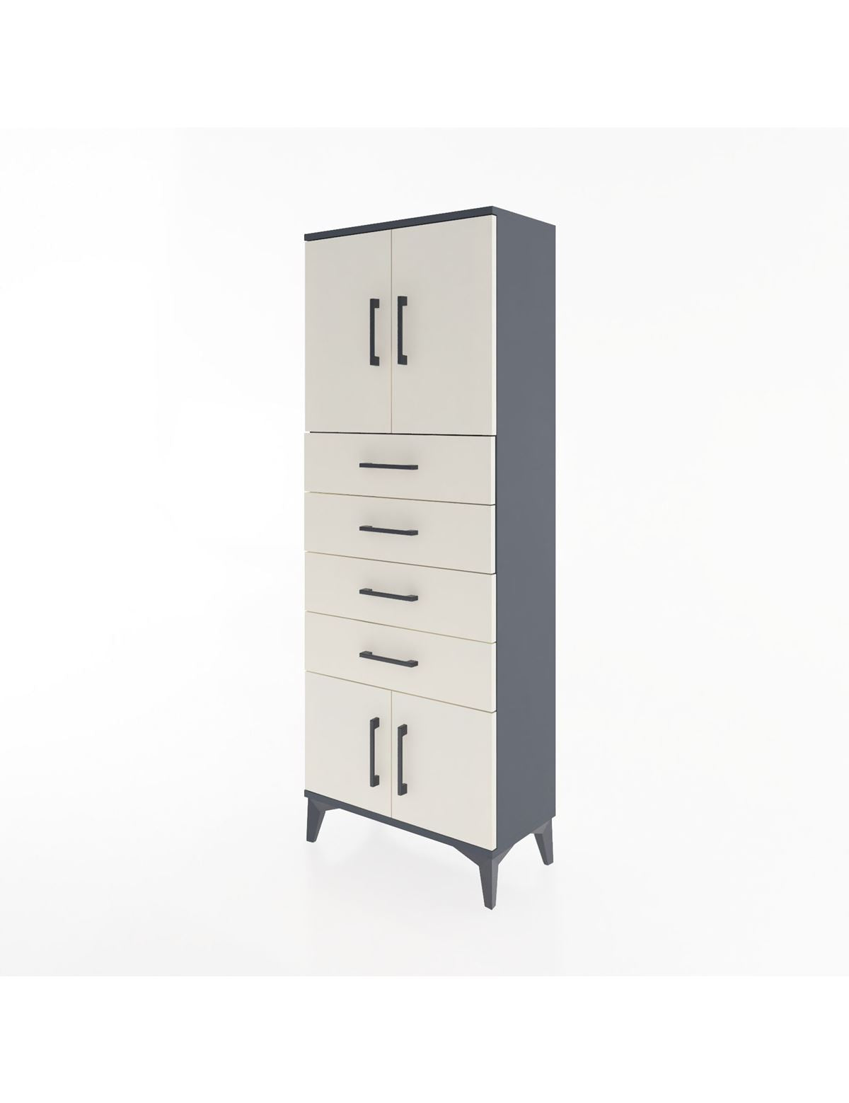 Arges Dolap 2 Raflı 4 Çekmeceli 4 Kapaklı 60x30x163 - S20M093V4A