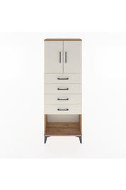 Arges Dolap 2 Raflı 4 Çekmeceli 2 Kapaklı 60x30x163 Çam-Aytaşı