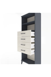 Arges Dolap 2 Raflı 4 Çekmeceli 60x30x163 Antrasit-Aytaşı