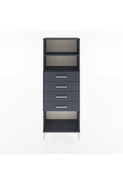 Arges Dolap 2 Raflı 4 Çekmeceli 60x30x163 Antrasit-Antrasit