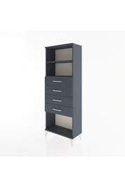 Arges Dolap 2 Raflı 4 Çekmeceli 60x30x163 Antrasit-Antrasit