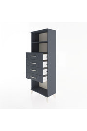 Arges Dolap 2 Raflı 4 Çekmeceli 60x30x163 Antrasit-Antrasit