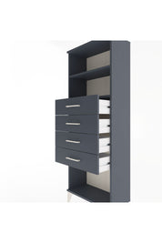 Arges Dolap 2 Raflı 4 Çekmeceli 60x30x163 Antrasit-Antrasit