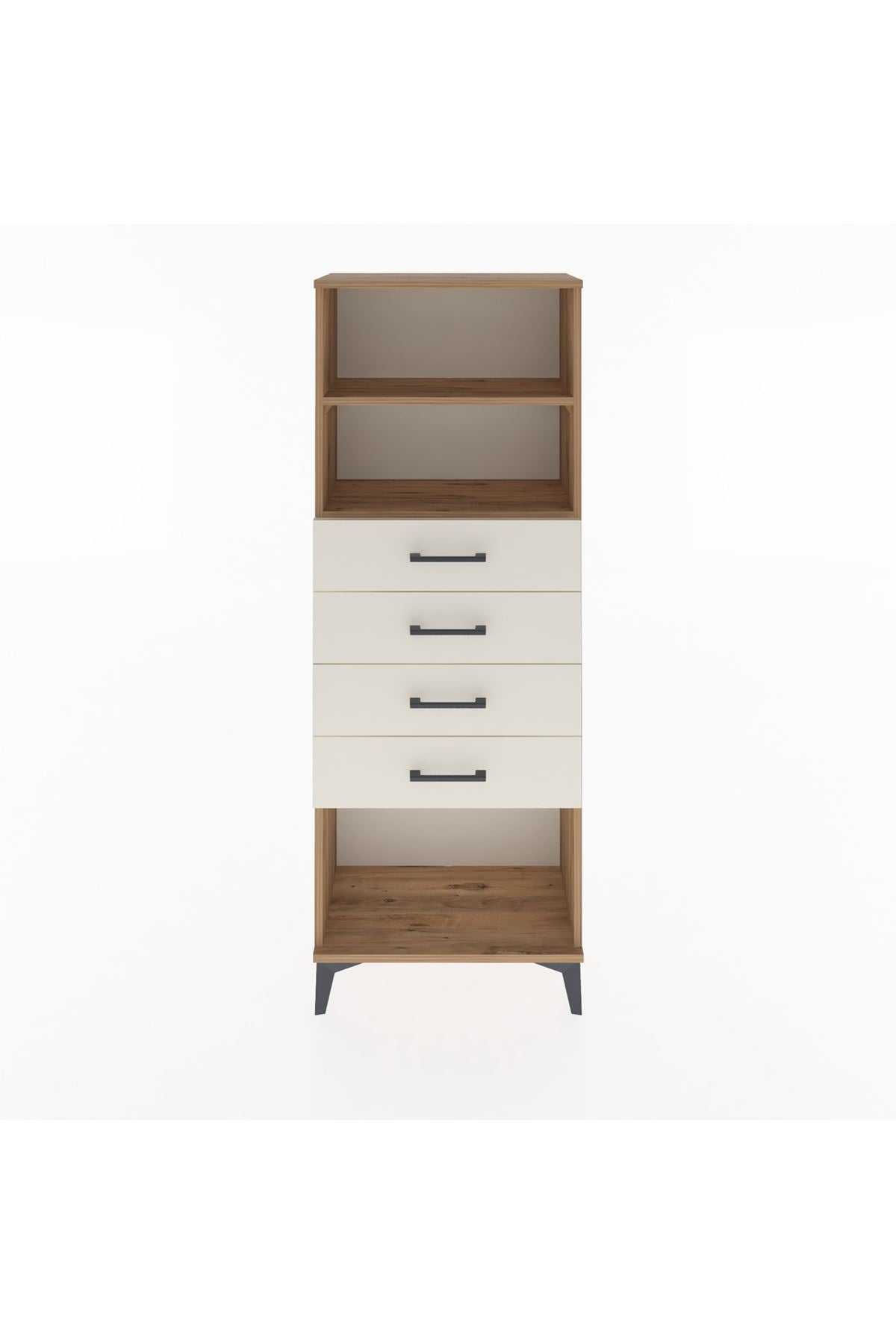 Arges Dolap 2 Raflı 4 Çekmeceli 60x30x163 Çam-Aytaşı