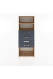 Arges Dolap 2 Raflı 4 Çekmeceli 60x30x163 Çam-Antrasit