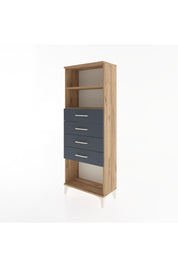 Arges Dolap 2 Raflı 4 Çekmeceli 60x30x163 Çam-Antrasit