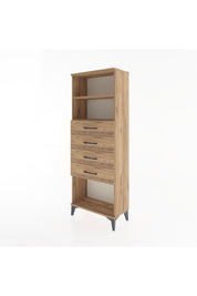 Arges Dolap 2 Raflı 4 Çekmeceli 60x30x163 Çam-Çam