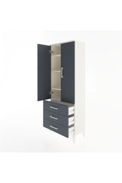 Arges Dolap 4 Raflı 3 Çekmeceli 2 Kapaklı 60x30x163 Aytaşı-Antrasit